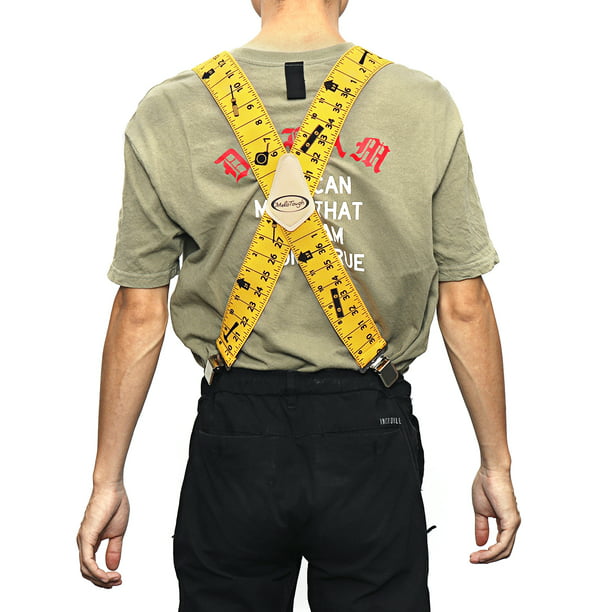 4 Clips X Shaped 2'' Ruler Design Work Belt Braces Tool Belt Suspenders Braces 
